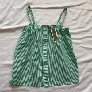 JCrew Tank Top - Striped Green and White
